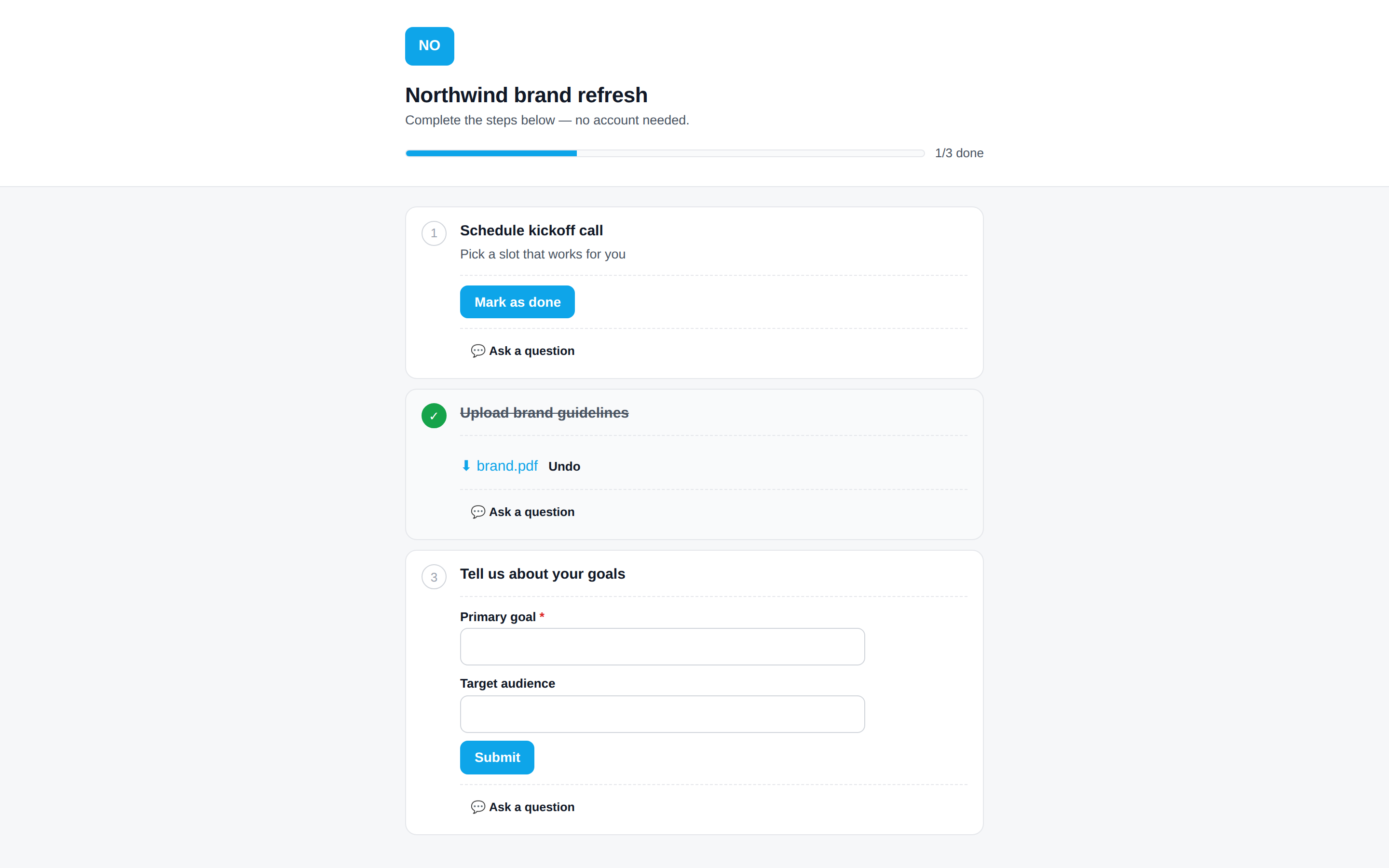 Client onboarding portal